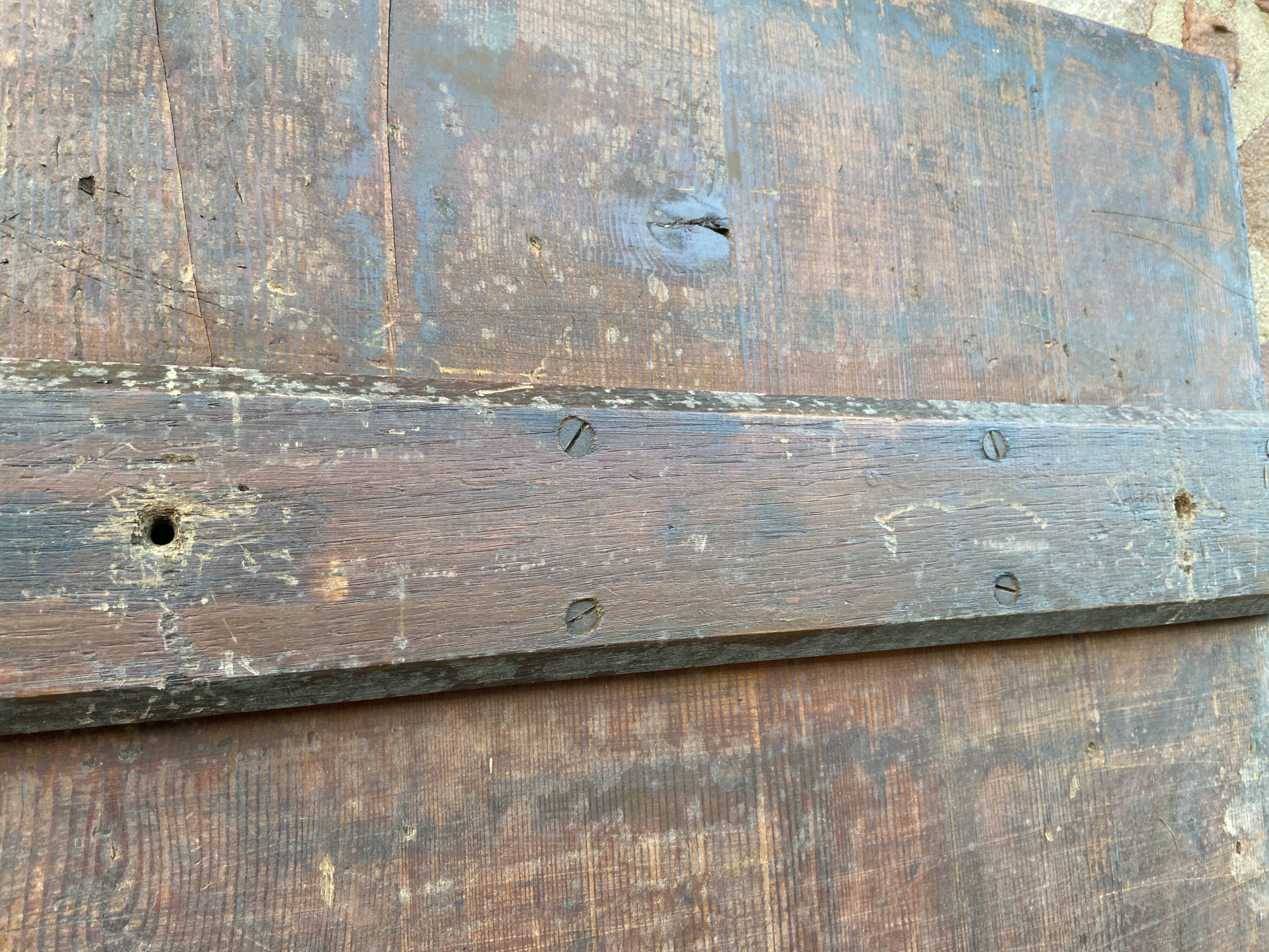 Café table bistro vintage brasserie 1890-1910 cast iron & fir