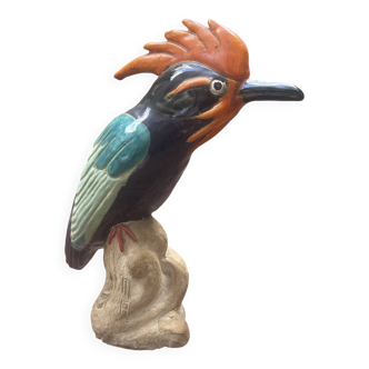 Sujet oiseau vintage en céramique, signé