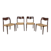 Mid-century model 71 rosewood dining chairs by Niels Moller from J.L. Møllers, 1960s, set of 4