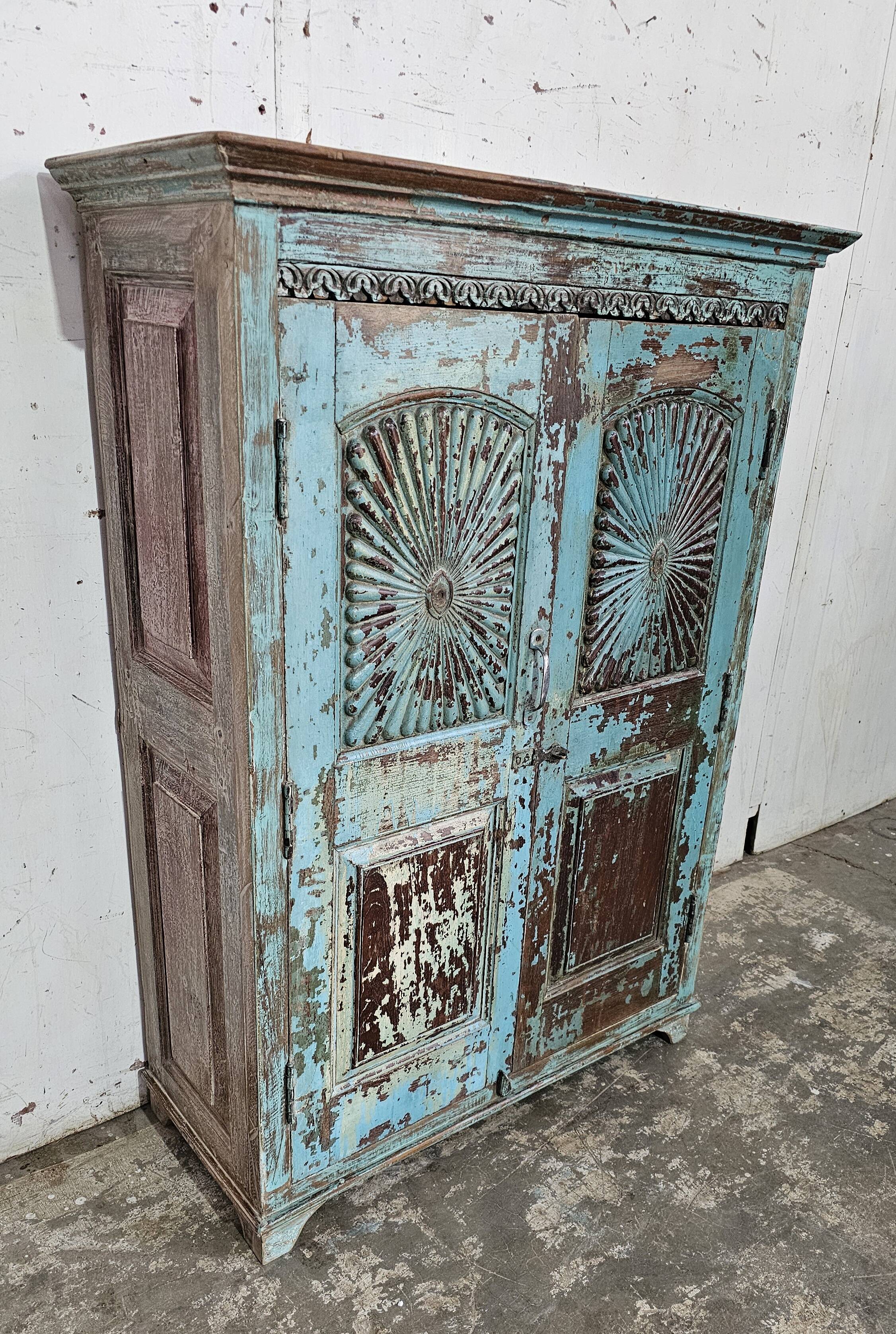 Antique Shekhawati cabinet in Burmese teak
