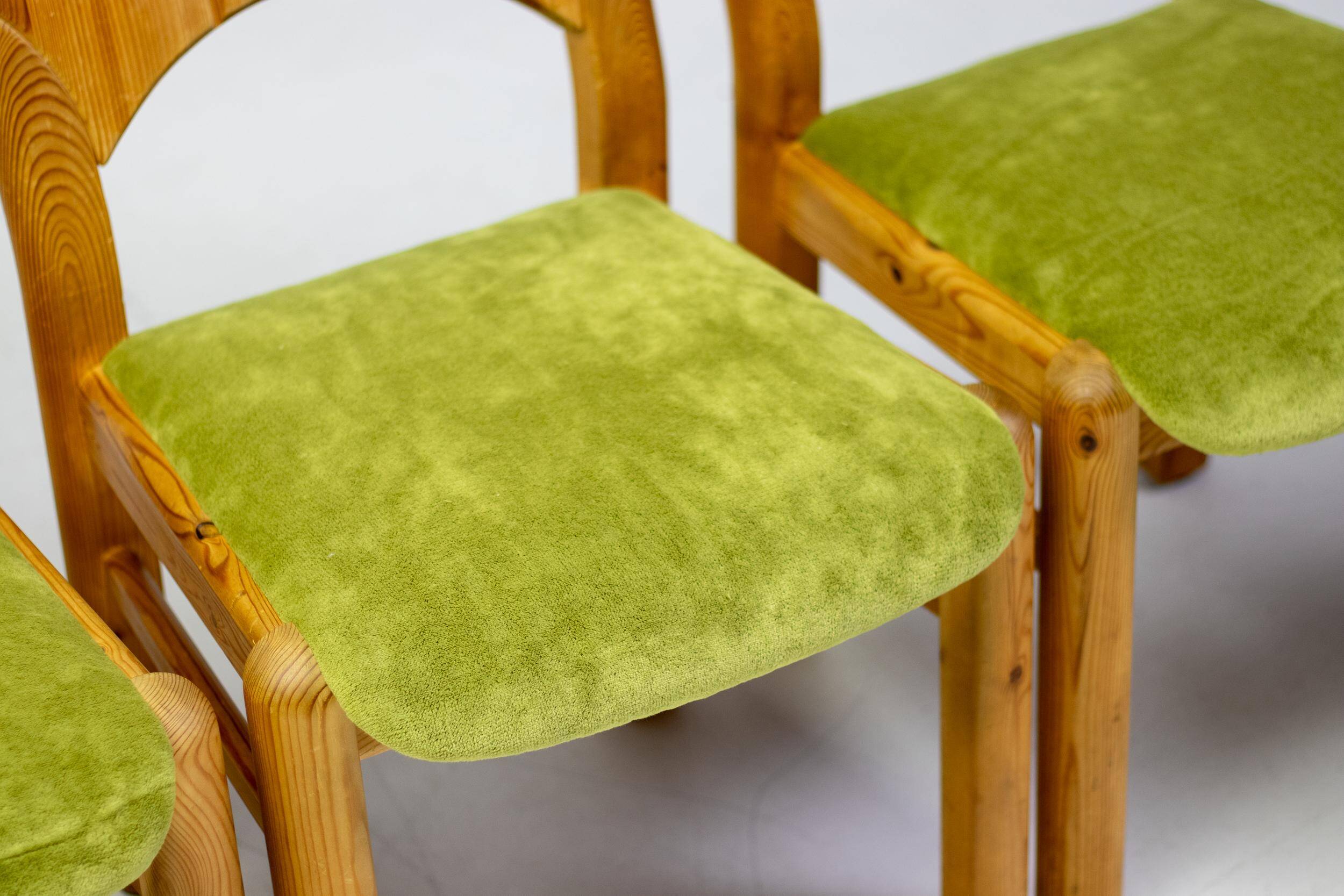The Modern Scandinavian Oregon Pine Mid-Modern Dining Set - 4 Accent Chairs and 2 Armchairs