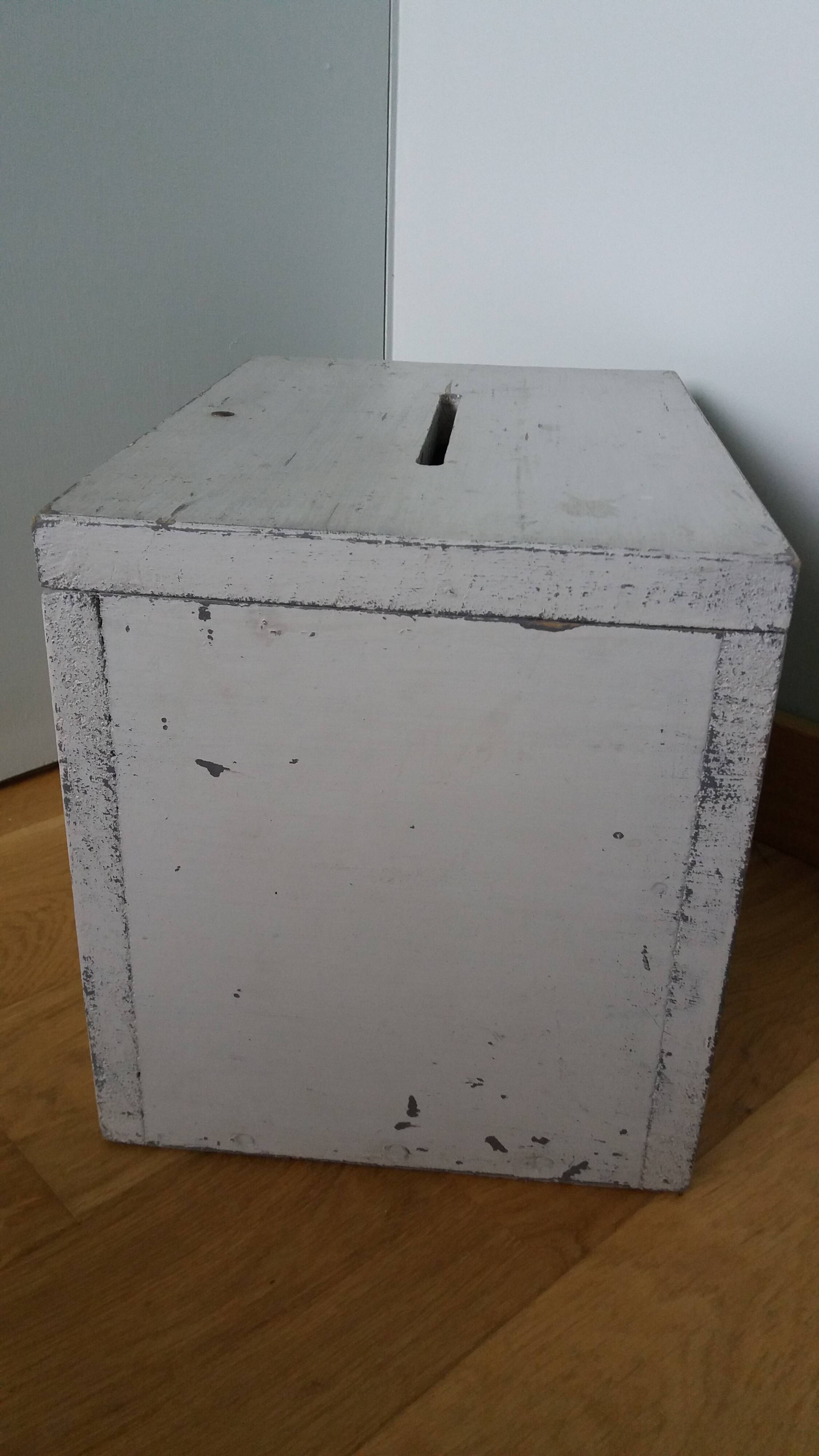 Old ballot box, solid wood chest