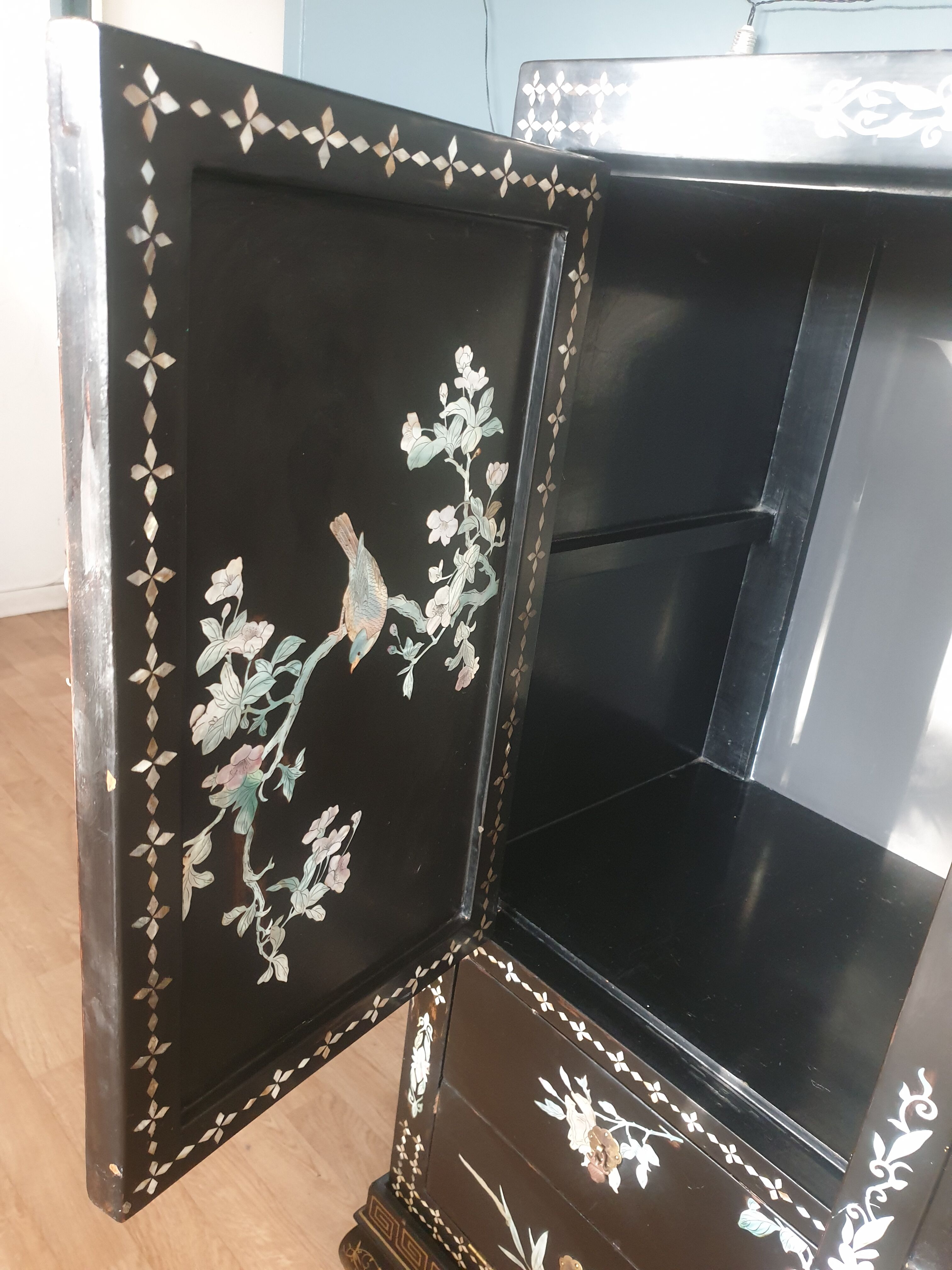 Chinese black wardrobe