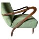Midcentury modern Green Velvet Armchair, Guglielmo Ulrich, Italy 1950 's