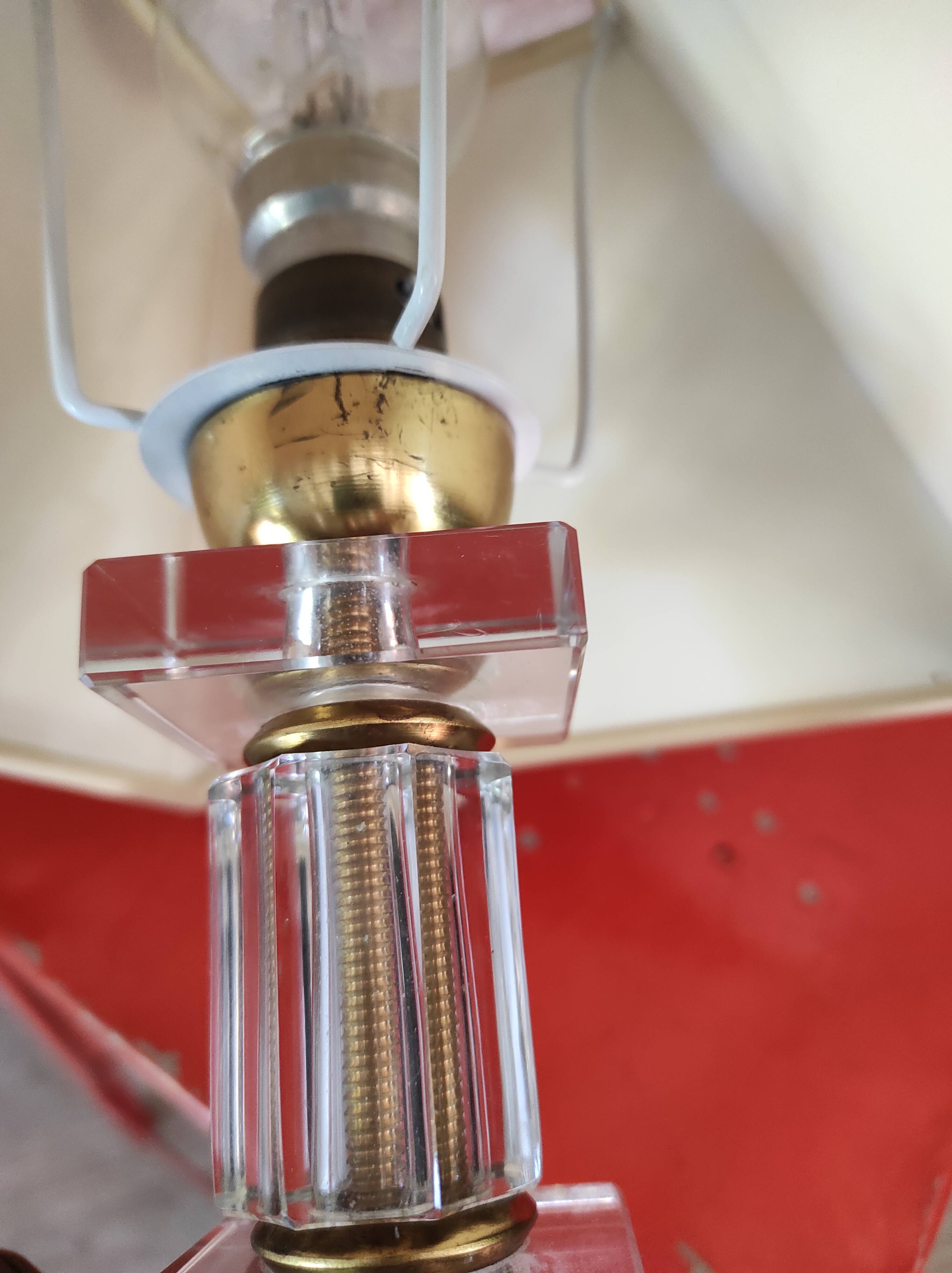 Bedside lamp in art deco glass