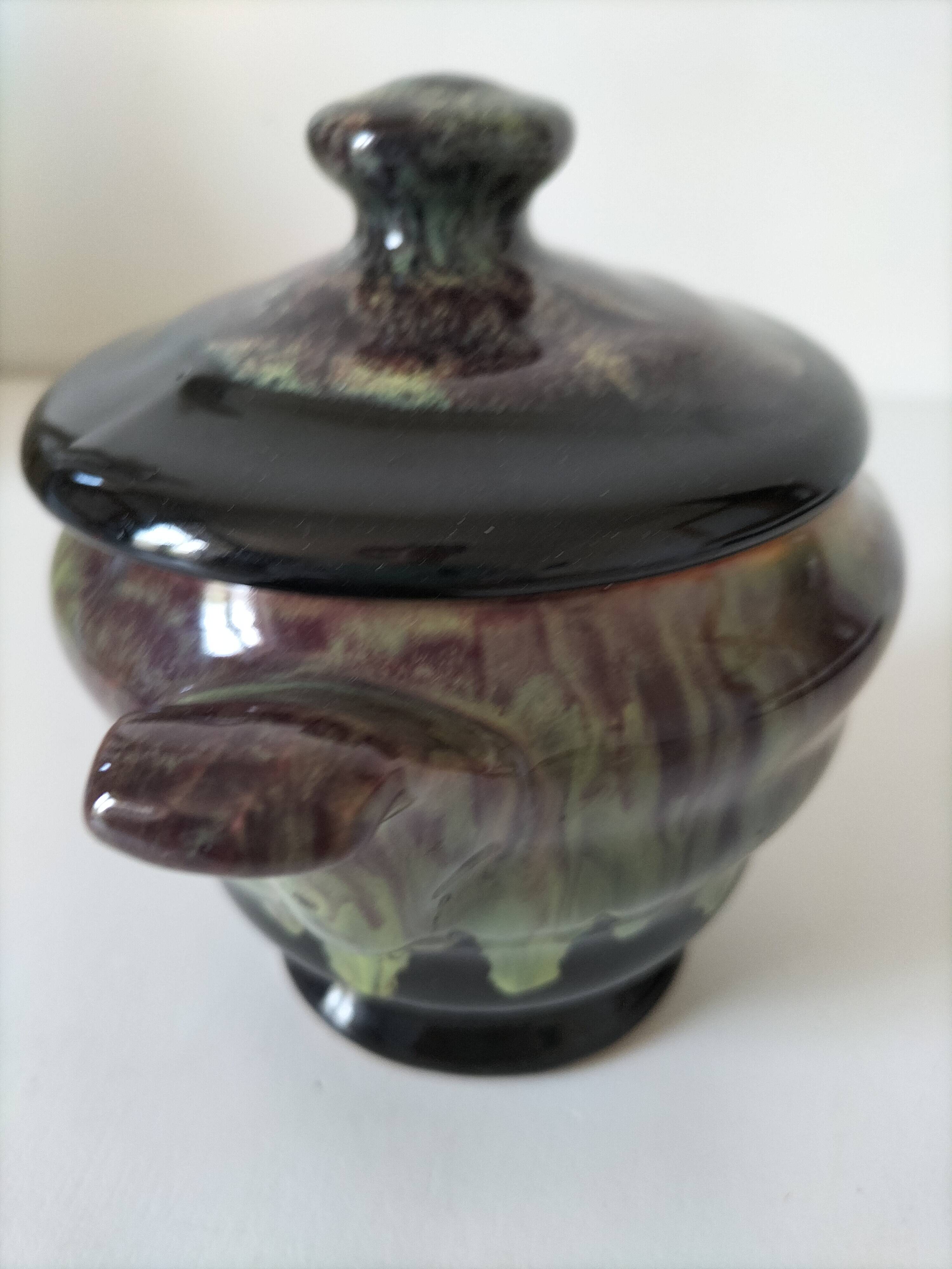 Sucrier en grès flammé – Poterie Petit Massé, Morvan