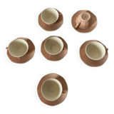 5 Villery & Boch pink coffee cups & saucers