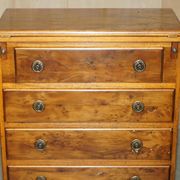 Vintage walnut commode with sliding top in Butler style.