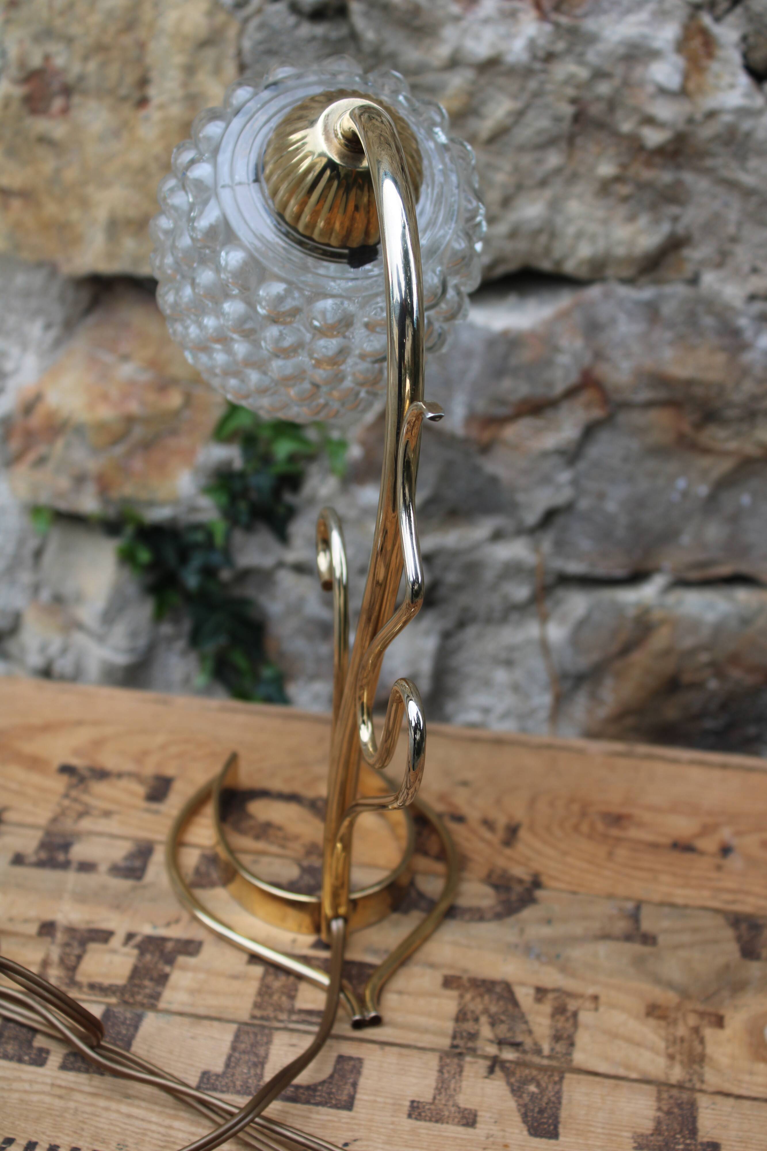 Brass pine cone lamp