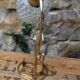 Brass pine cone lamp