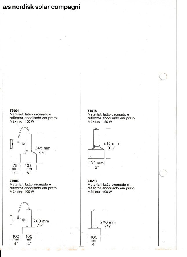 Mid-century wall spot lamp by Fredrik Fogh & Edoardo Bregani for Nordisk Solar Compagni / 1960s / 1970s
