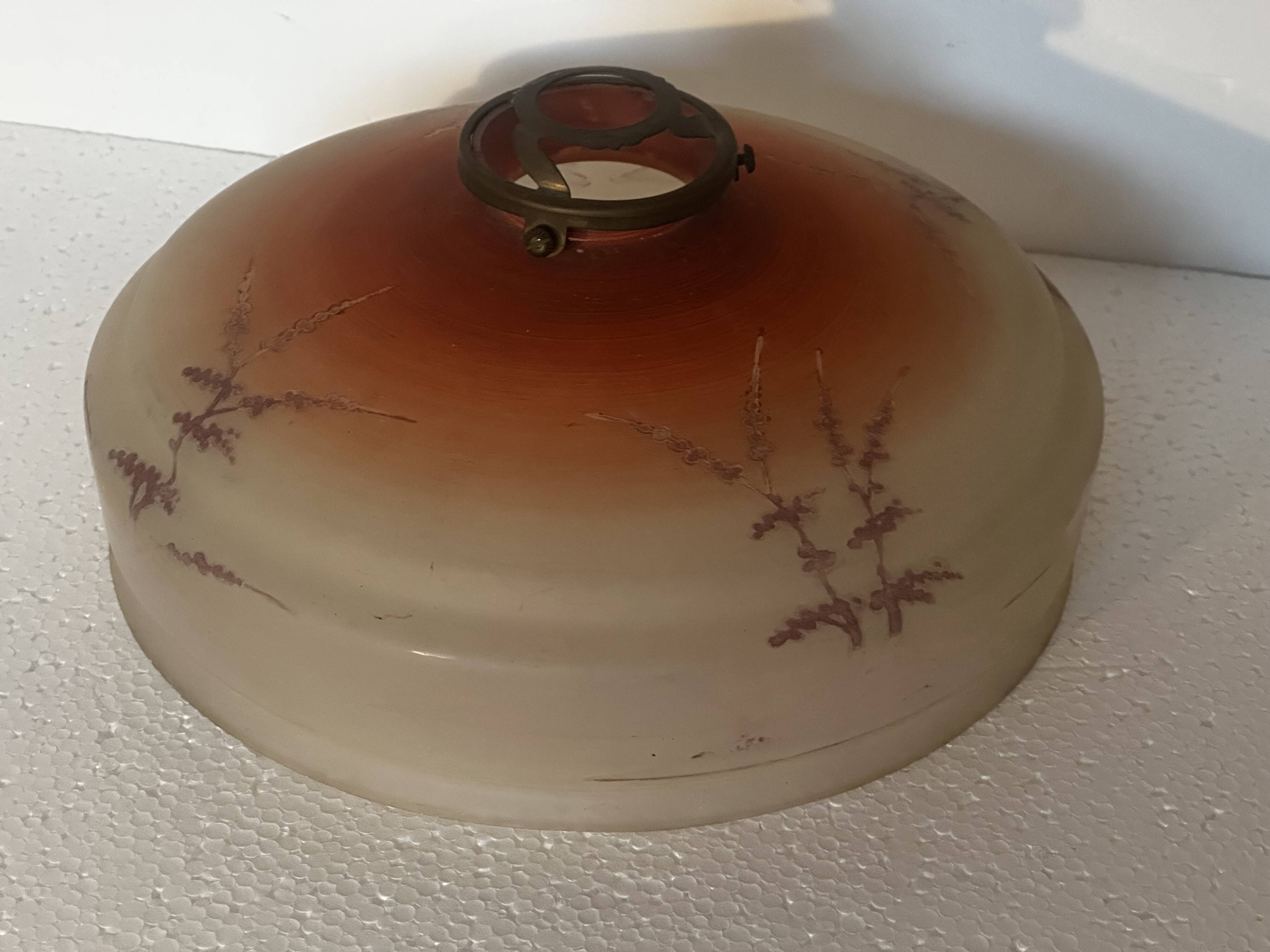 Vintage frosted glass ceiling light - 1950s