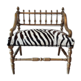 Henry II-style zebra bench and gilded wood