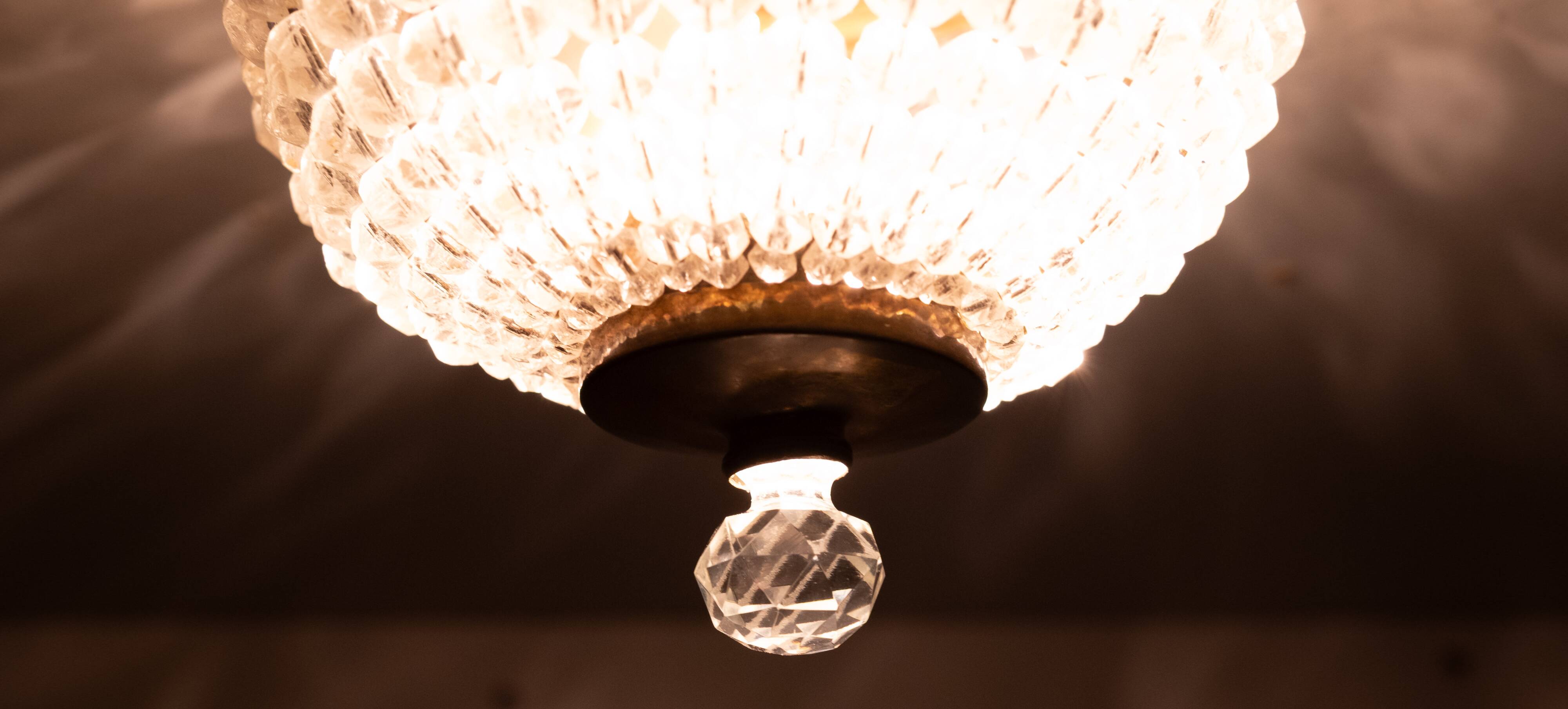 Miniature Chrystal Glass Pendant lamp 1950s France