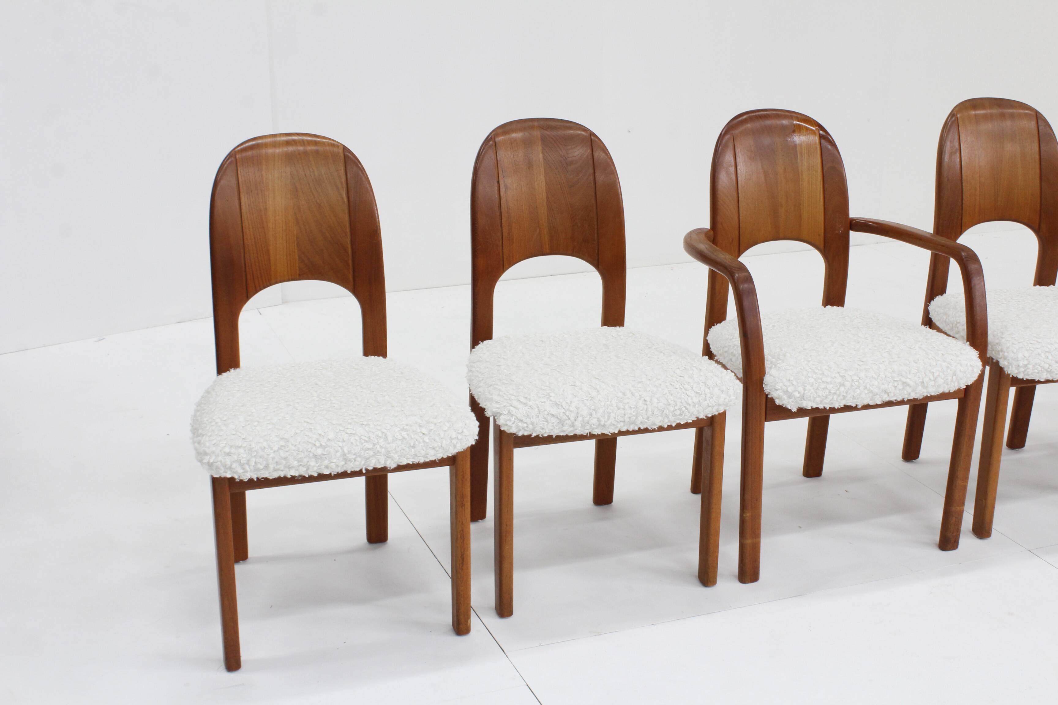 Vintage Danish Dining Chairs teak wood 1960s , Set of 6