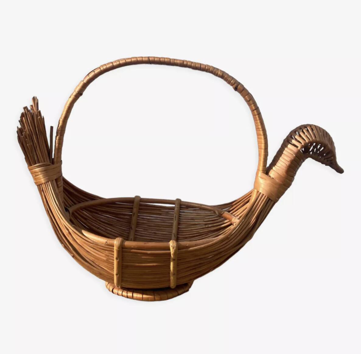 Rattan / woven wicker bird basket