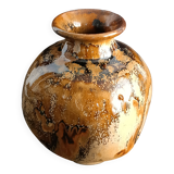 Glazed stoneware vase with signature, mid-20th century.