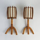 Paire d'appliques vintage en rotin