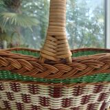 Vintage wicker and scoubidou basket