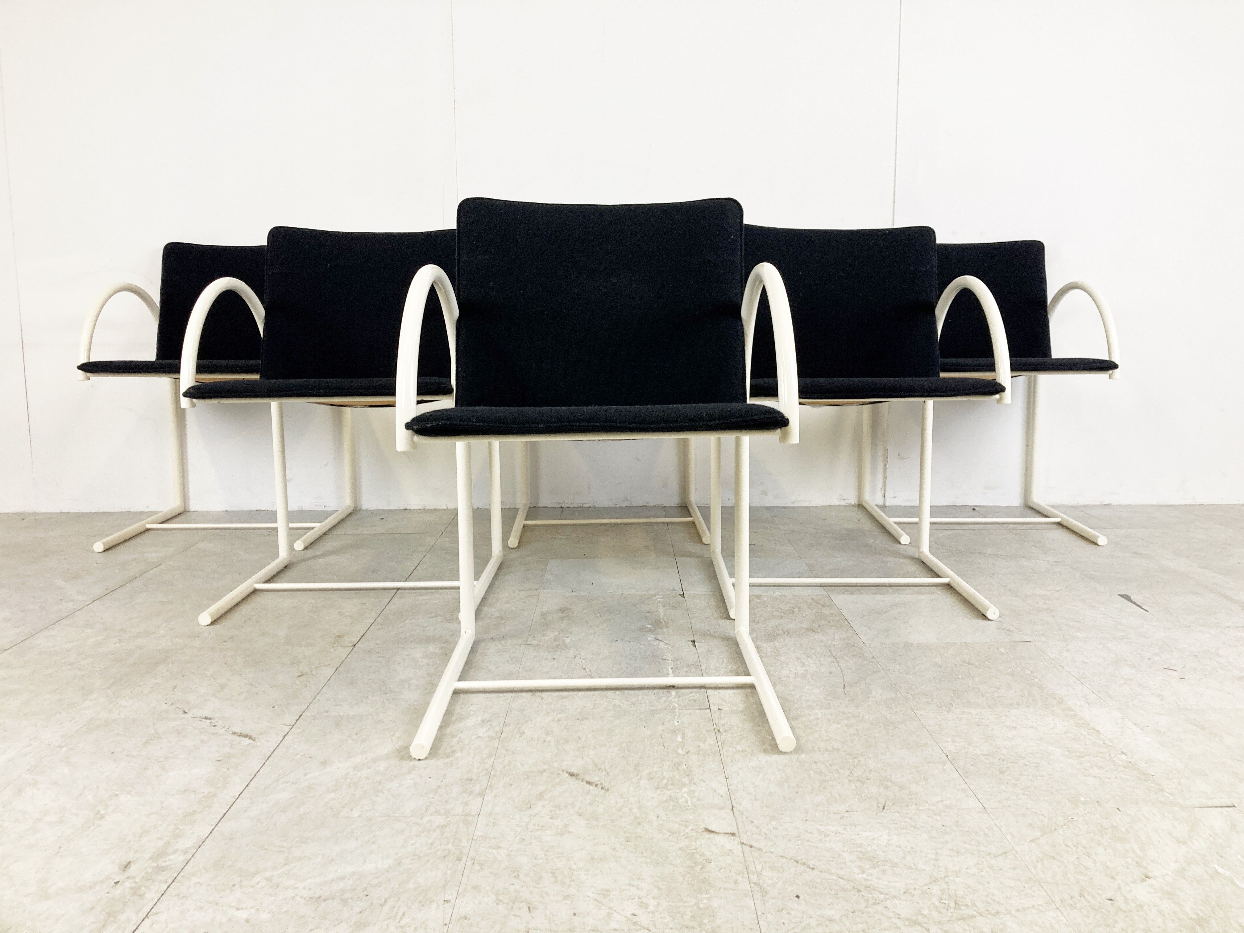 6 postmodern cirkel dining chairs by Metaform, 1980s