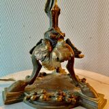 Tripod candle holder in bronze " cerf " XIXth vennerie