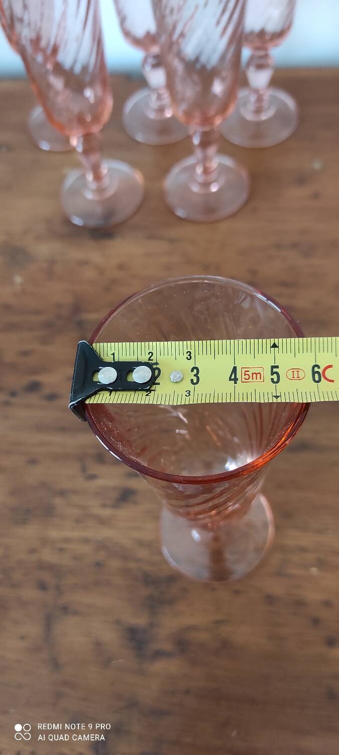 Set of 6 Rosaline champagne flutes