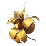 Brass torch cut 'corn cob' wall lamp