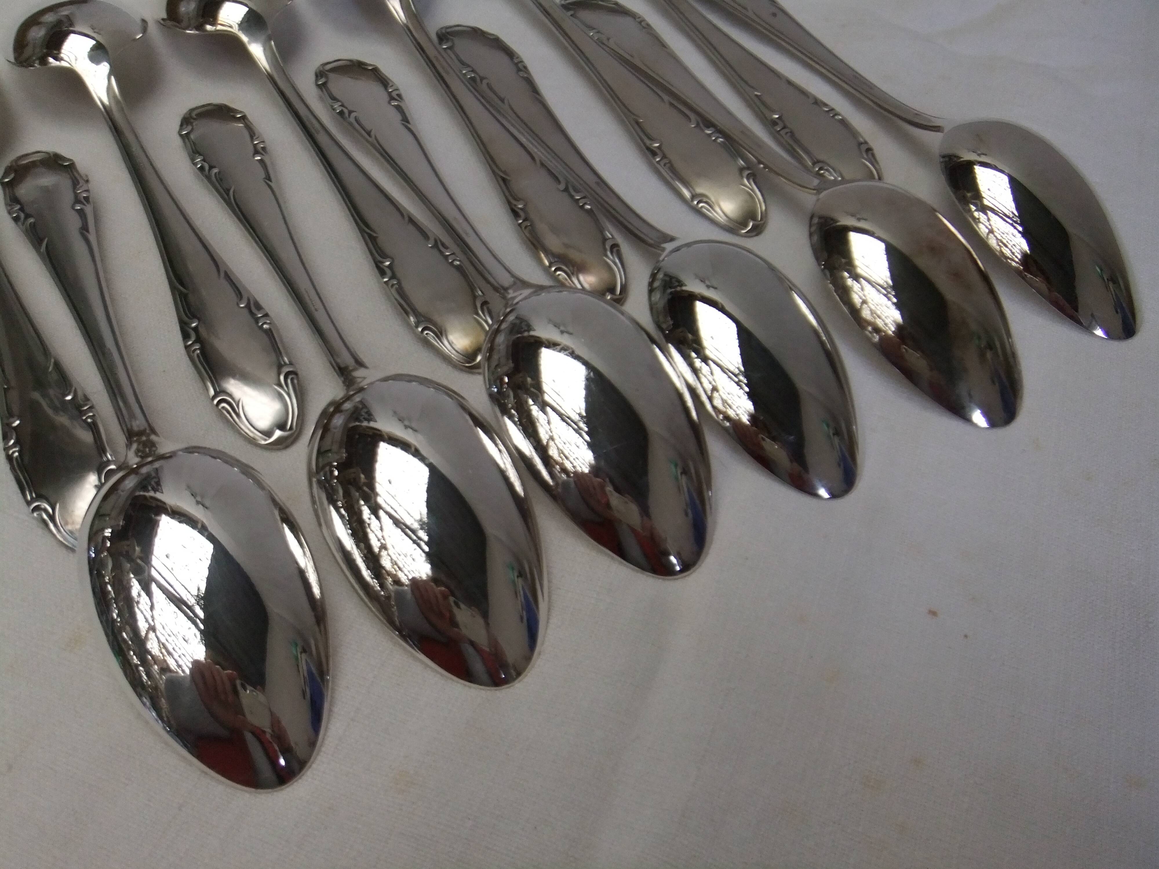 Deetjen silver plated soup spoons filet cutlery service goldsmithing