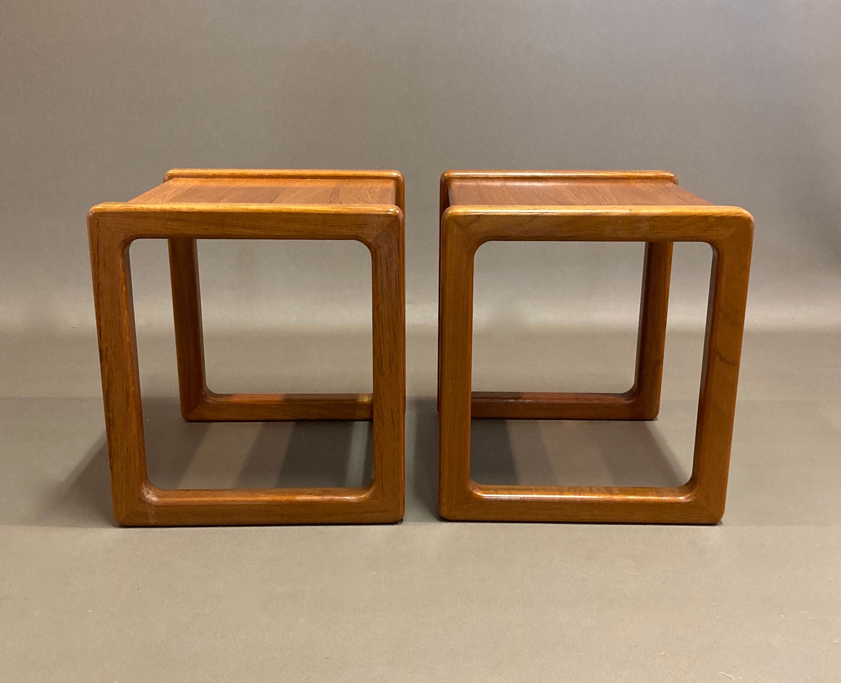 Pair of side tables Scandinavian design 1950s