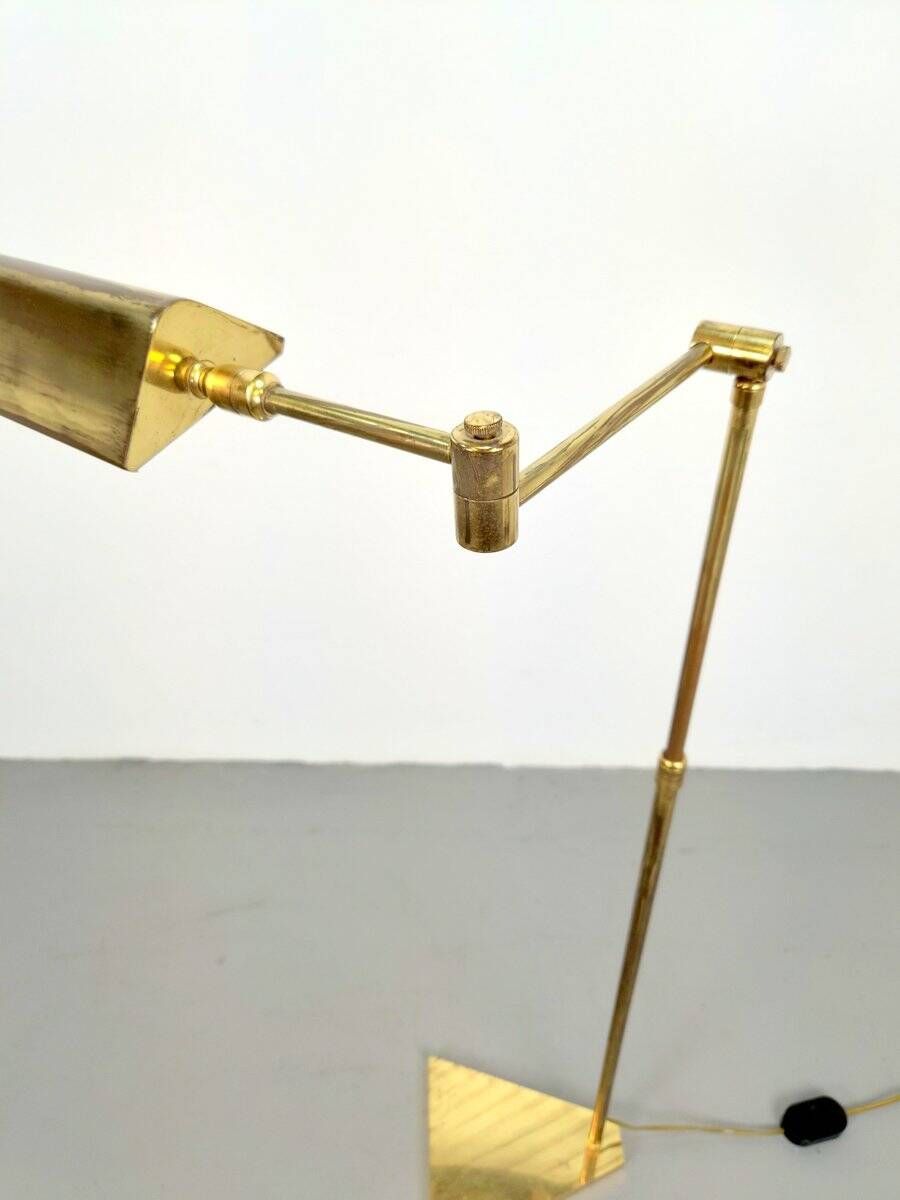 Brass Adjustable Floor Reading Lamp, 1970s