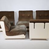 Italian Modular Space Age Design Sofa Set Chairs, Couch & Tables 1970s