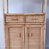 Rattan stand shelf and canning 50s