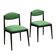 Vintage 1960s ebony wood chairs, foam padding, fabric.