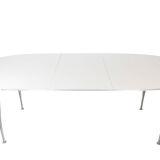 Super Ellipse dining table with white laminate by Piet Hein and Arne Jacobsen