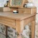 Coiffeuse Vintage en bois, entièrement restaurée
