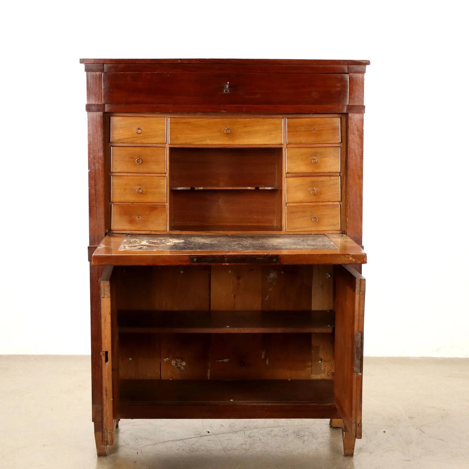 Former walnut boardroom secretary, Italy, 18th century.