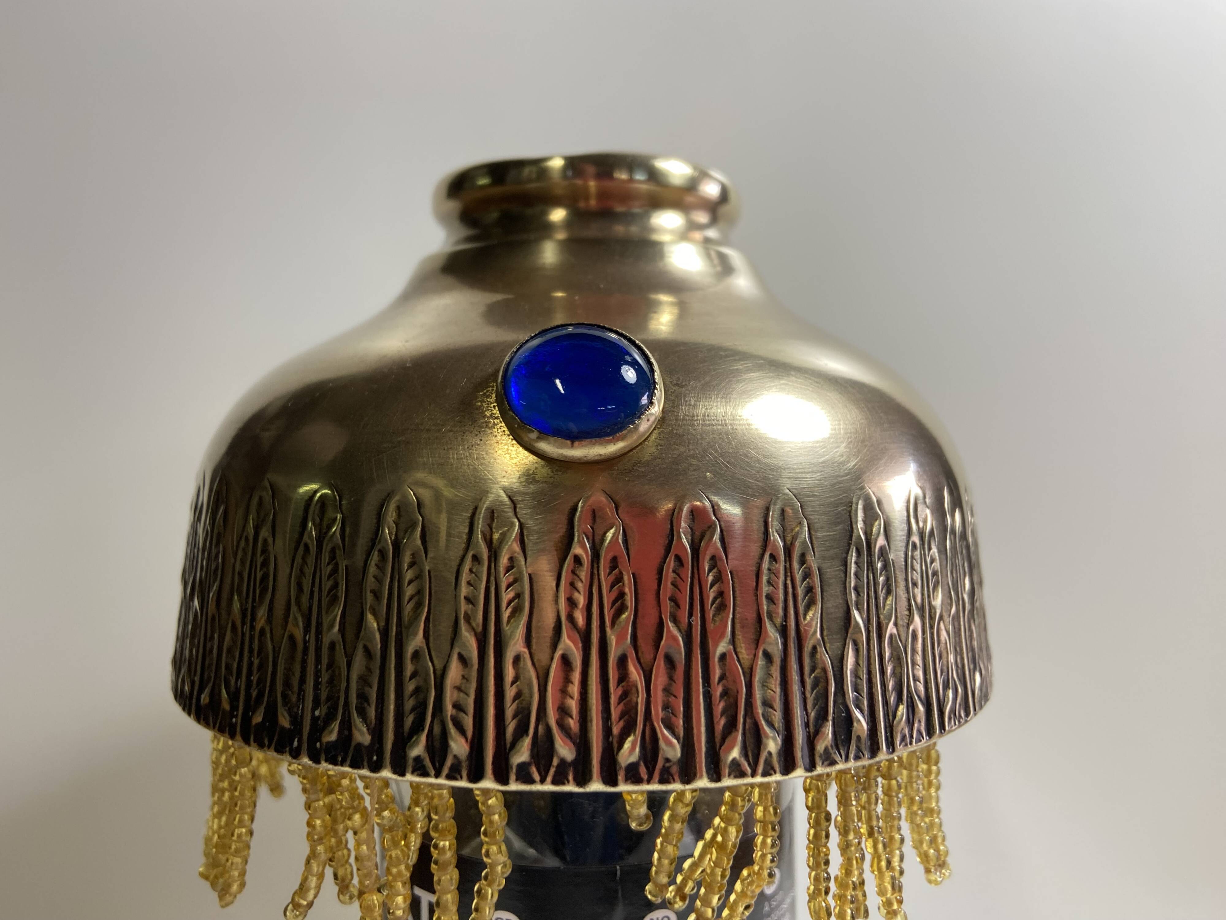 Antique Parisian Lampshade Hat 1900 Brass Cabochons Tassels