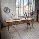 Pine and oak farmhouse table with multiple drawers, communal type, 240cm.