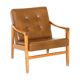 Teak and imitation leather armchair, Sweden, 1960
