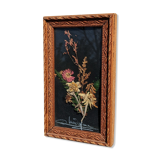 Vintage Cana of dried flowers with Edelweiss