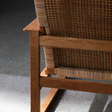 Set of 2 lounge chairs and one footrest by Borge Mogensen for Fredericia Denmark 1960’s