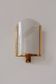 Vintage brass and glass wall light, France, 1970.