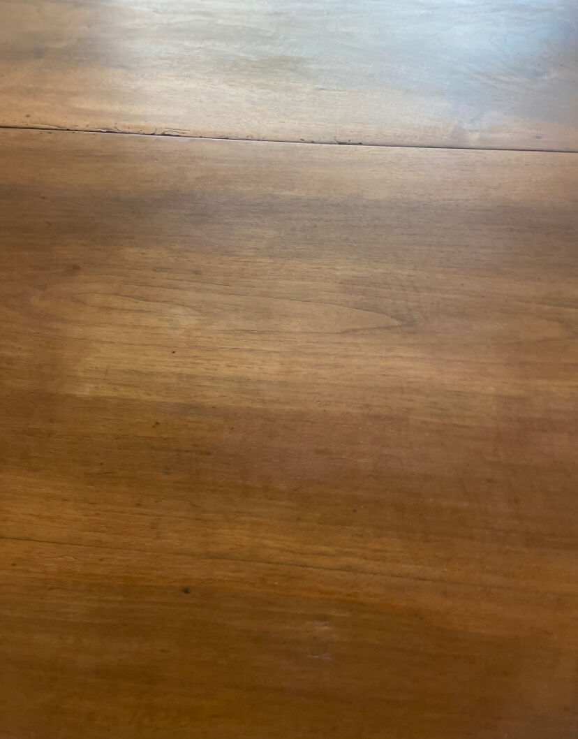 Antique table in folding round walnut