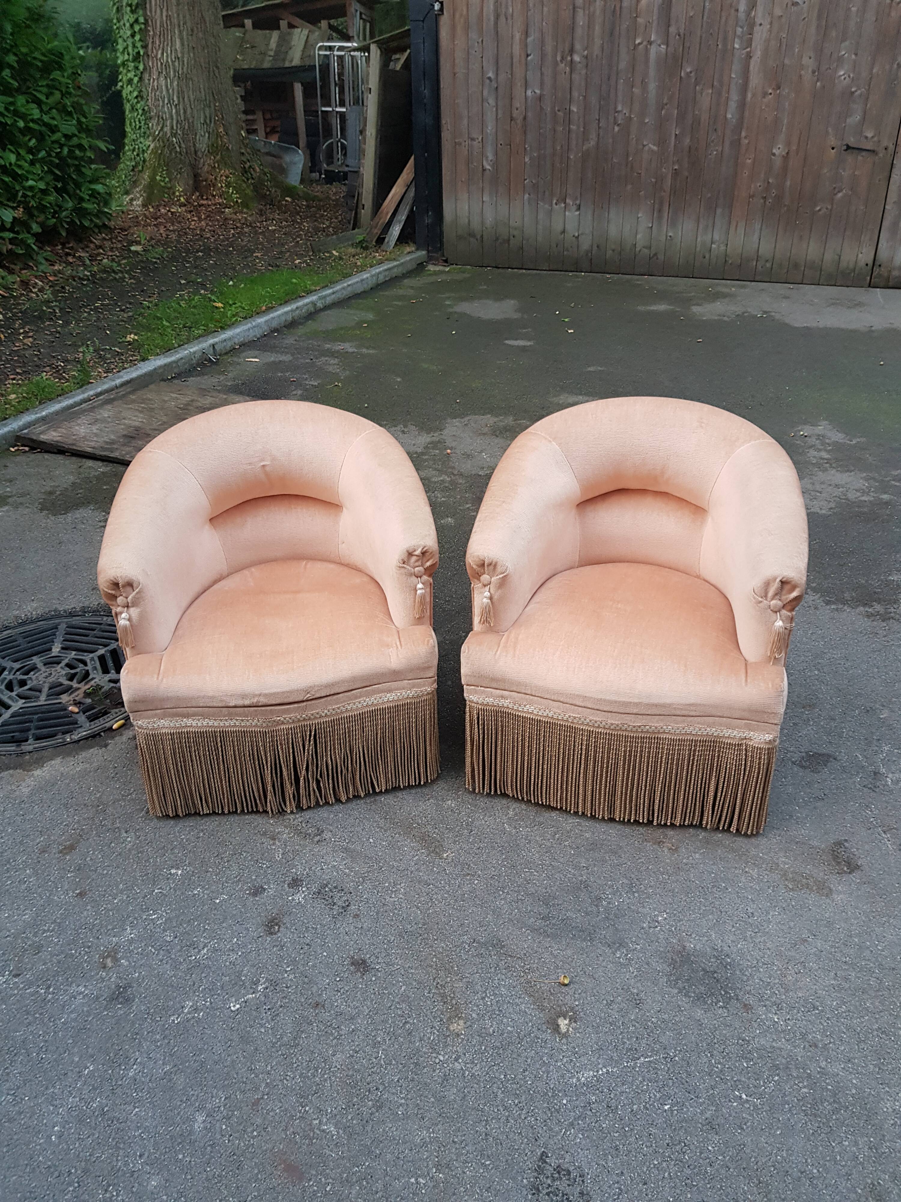 Pair of toad armchairs