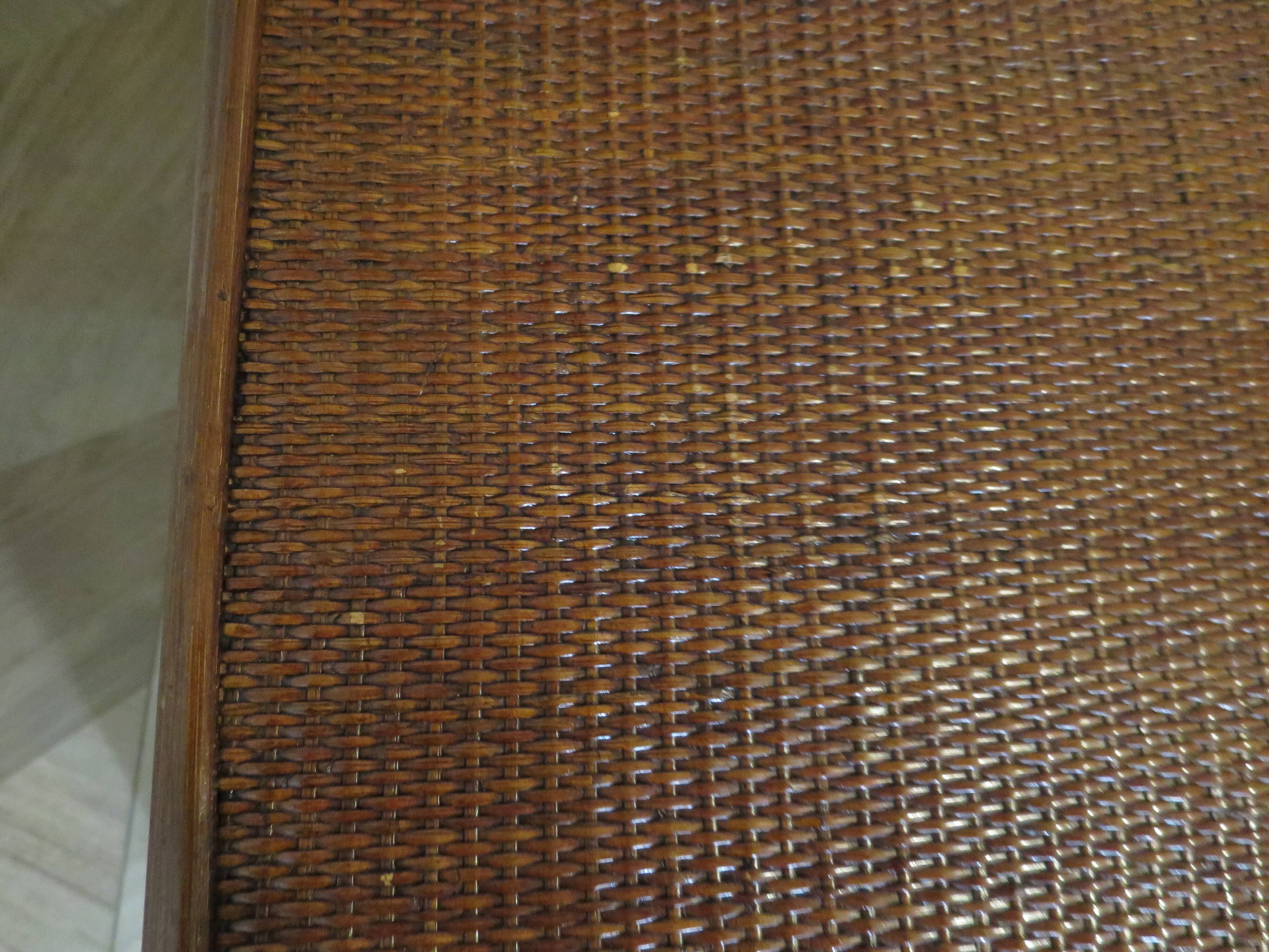 Vintage dressing table/chest - woven rattan - 5 drawers - mirror - 1960s/70s