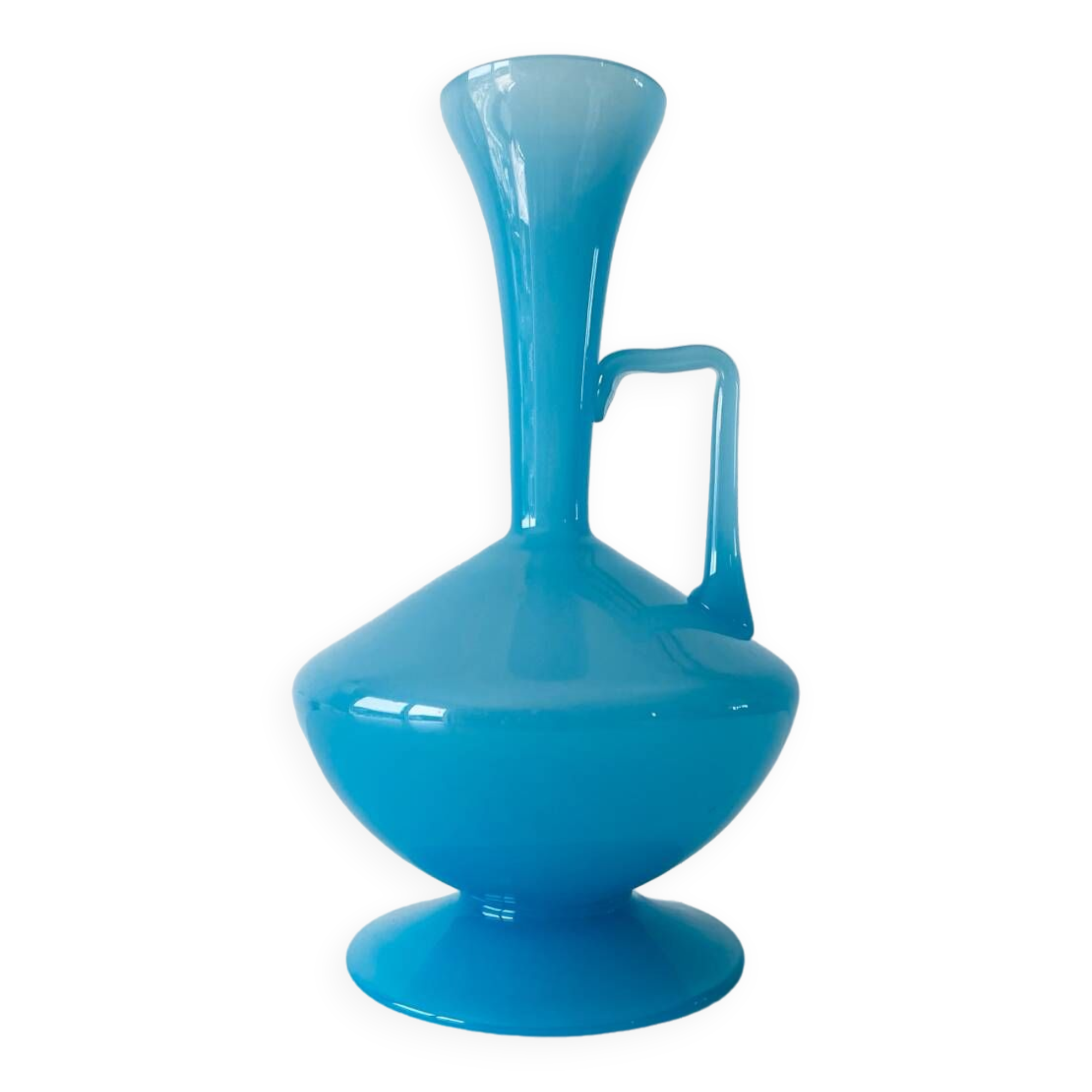 Blue opaline carafe