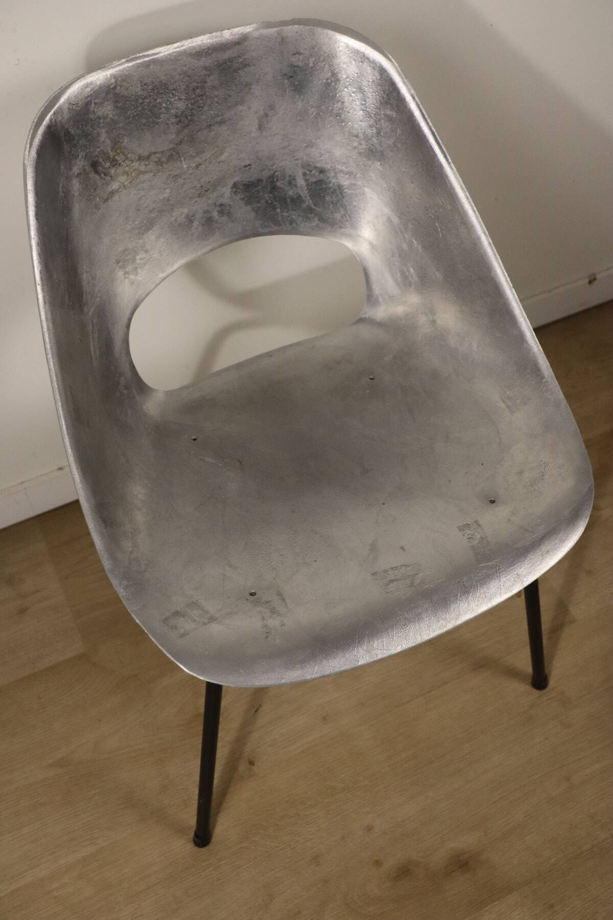 Aluminium chair, "Tulip" model, by Pierre Guariche, Steiner edition, 1960