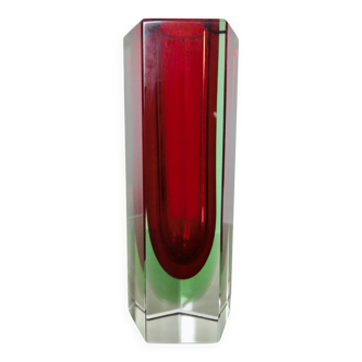 Sommerso vase Murano design by Luigi Mandruzzatto from the 1960s.