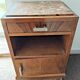 Vintage Wooden Nightstand with Marble Top