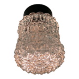 Glass globe wall lamp or ceiling lamp vintage diameter 12 cm and base in bakelite old design